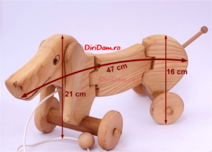 Dimensiuni Catel de Lemn Jucarie pt Copii si Bebelusi
